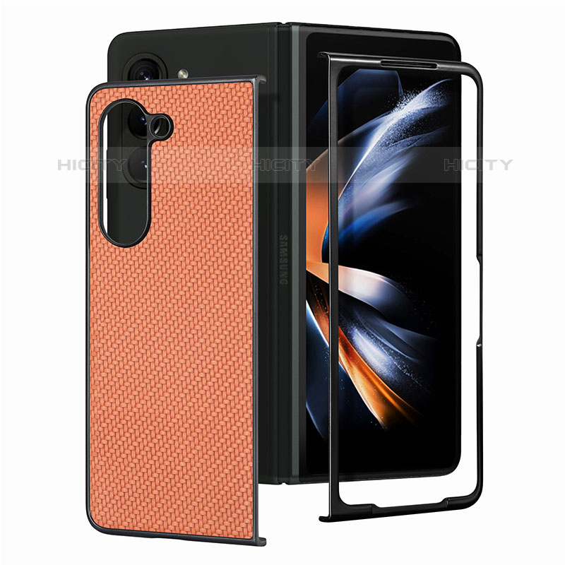 Coque Luxe Cuir et Plastique Housse Etui Mat SD2 pour Samsung Galaxy Z Fold5 5G Plus