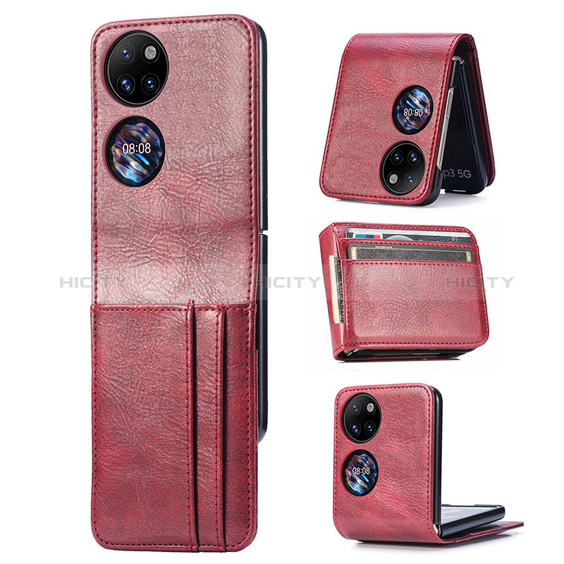 Coque Luxe Cuir et Plastique Housse Etui Mat SD3 pour Huawei P50 Pocket Plus