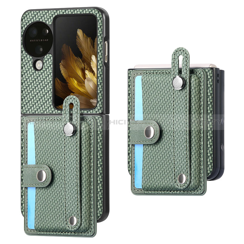 Coque Luxe Cuir et Plastique Housse Etui Mat SD3 pour Oppo Find N3 Flip 5G Plus