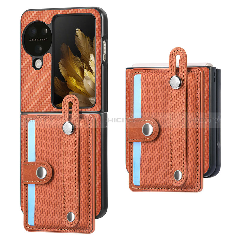 Coque Luxe Cuir et Plastique Housse Etui Mat SD3 pour Oppo Find N3 Flip 5G Plus