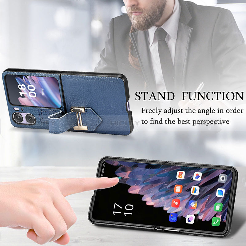 Coque Luxe Cuir et Plastique Housse Etui Mat SD4 pour Oppo Find N2 Flip 5G Plus