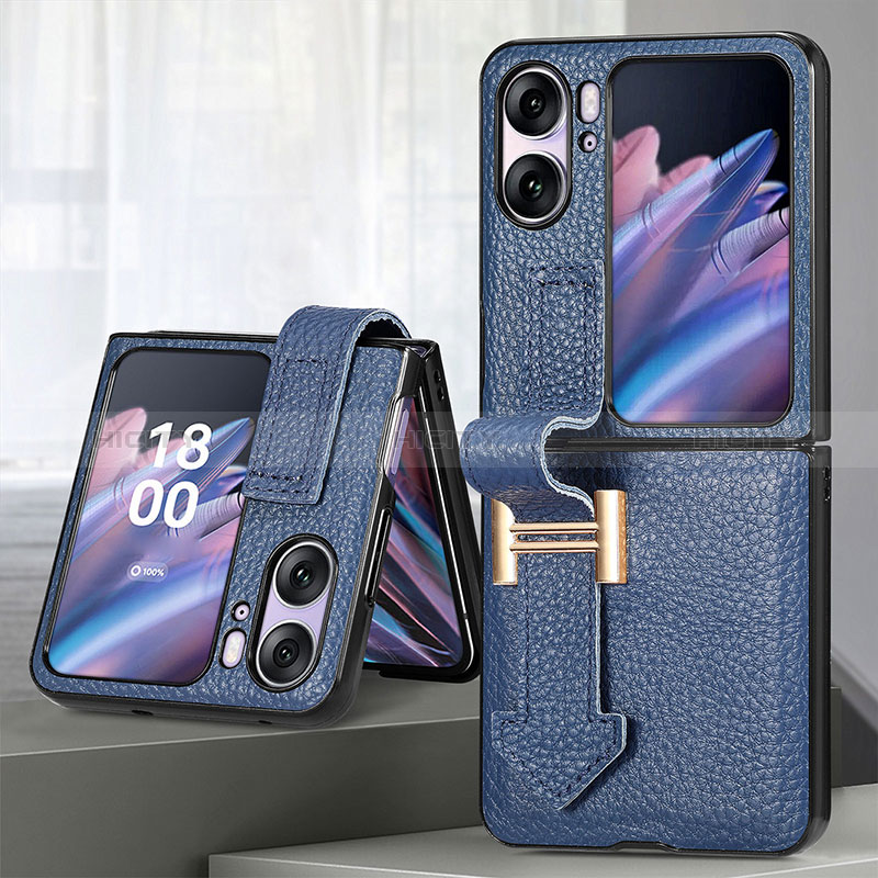 Coque Luxe Cuir et Plastique Housse Etui Mat SD4 pour Oppo Find N2 Flip 5G Plus