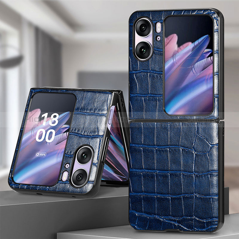 Coque Luxe Cuir et Plastique Housse Etui Mat SD5 pour Oppo Find N2 Flip 5G Plus