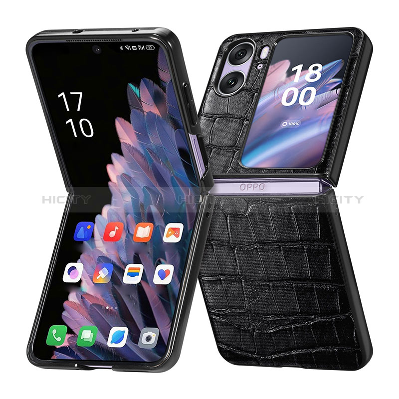 Coque Luxe Cuir et Plastique Housse Etui Mat SD5 pour Oppo Find N2 Flip 5G Plus