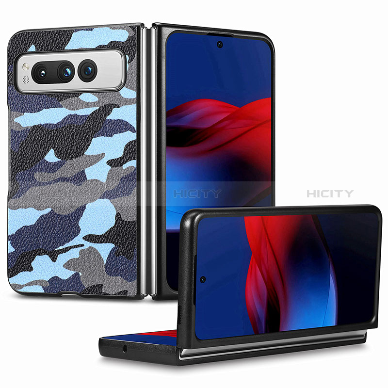 Coque Luxe Cuir et Plastique Housse Etui Mat SD6 pour Google Pixel Fold 5G Plus