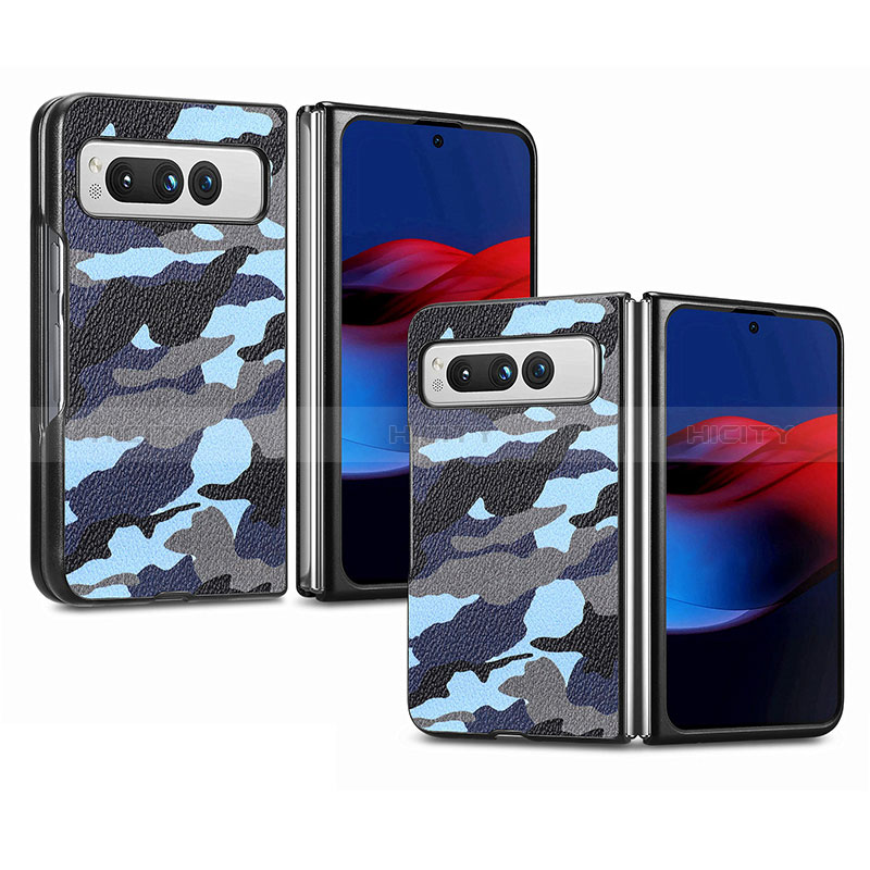 Coque Luxe Cuir et Plastique Housse Etui Mat SD6 pour Google Pixel Fold 5G Plus