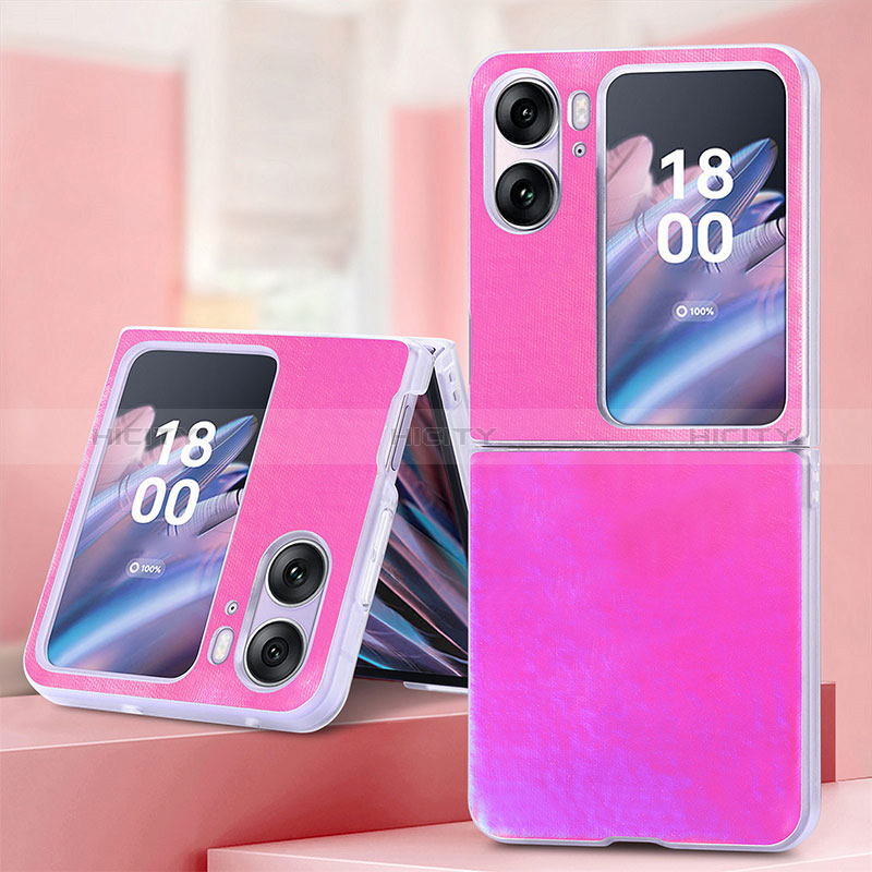 Coque Luxe Cuir et Plastique Housse Etui Mat SD6 pour Oppo Find N2 Flip 5G Plus