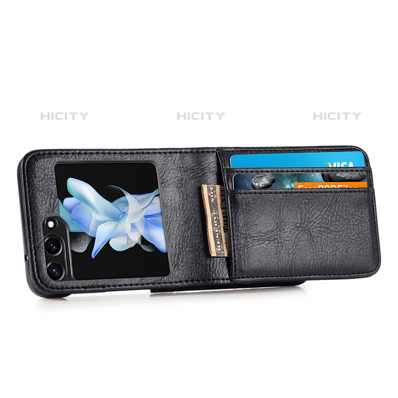 Coque Luxe Cuir et Plastique Housse Etui Mat SD6 pour Samsung Galaxy Z Flip5 5G Plus