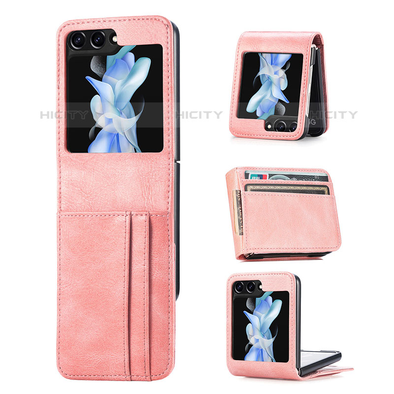 Coque Luxe Cuir et Plastique Housse Etui Mat SD6 pour Samsung Galaxy Z Flip5 5G Plus