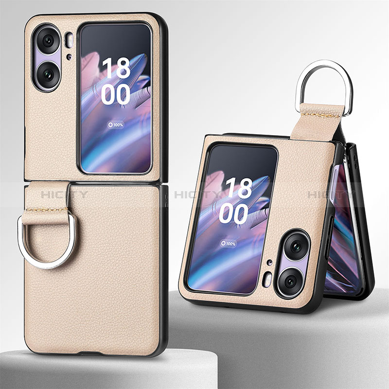 Coque Luxe Cuir et Plastique Housse Etui Mat SD8 pour Oppo Find N2 Flip 5G Plus