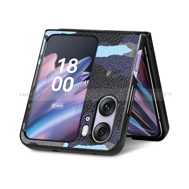 Coque Luxe Cuir et Plastique Housse Etui Mat SD9 pour Oppo Find N2 Flip 5G Plus