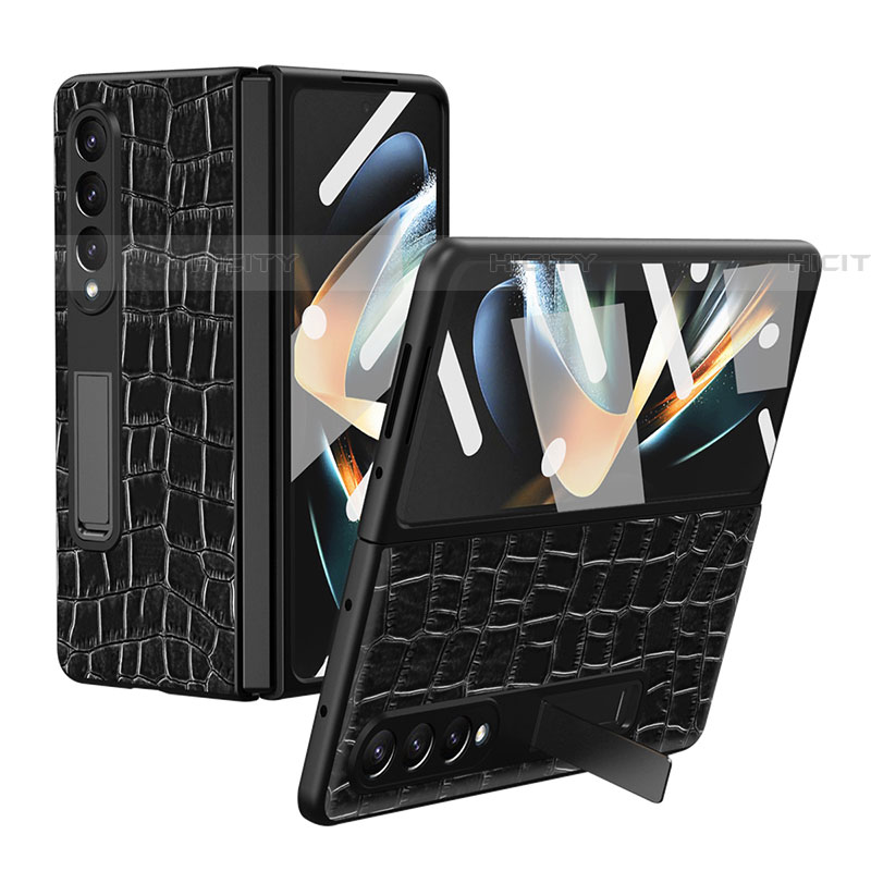 Coque Luxe Cuir et Plastique Housse Etui Mat T01 pour Samsung Galaxy Z Fold4 5G Mixte Plus