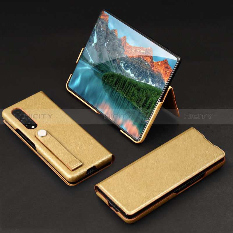 Coque Luxe Cuir et Plastique Housse Etui Mat T02 pour Samsung Galaxy Z Fold3 5G Plus