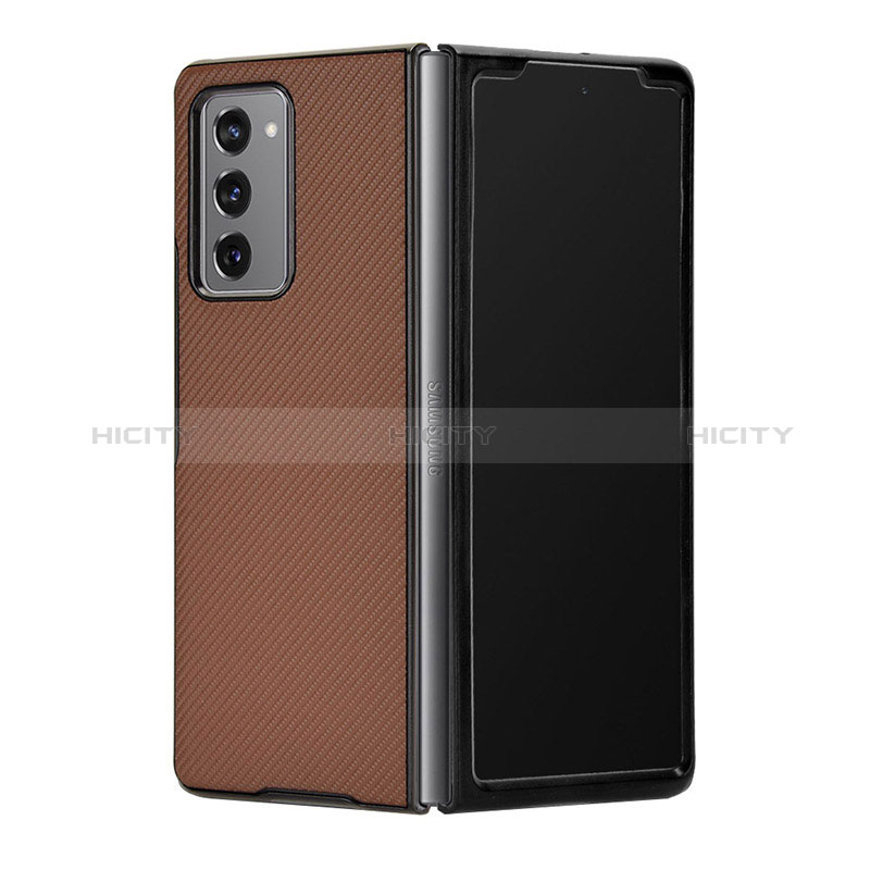 Coque Luxe Cuir et Plastique Housse Etui Mat T03 pour Samsung Galaxy Z Fold2 5G Plus