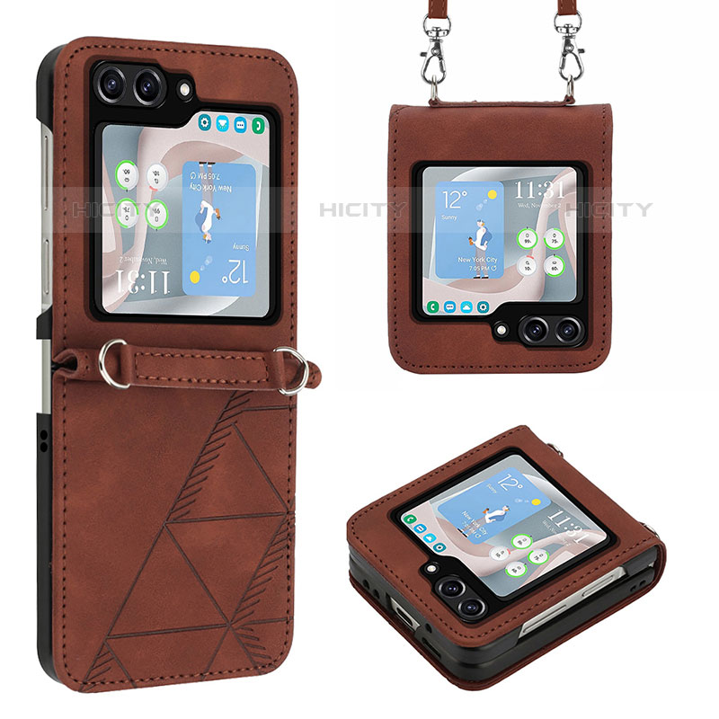 Coque Luxe Cuir et Plastique Housse Etui Mat YB3 pour Samsung Galaxy Z Flip5 5G Plus