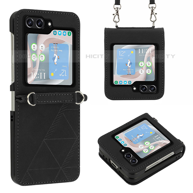 Coque Luxe Cuir et Plastique Housse Etui Mat YB3 pour Samsung Galaxy Z Flip5 5G Plus