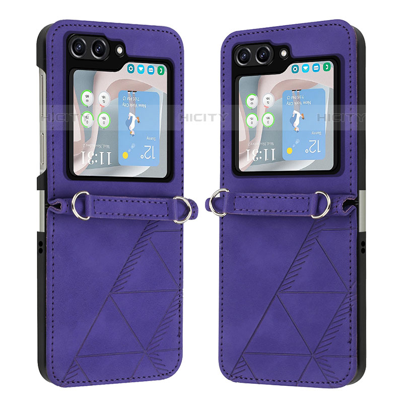 Coque Luxe Cuir et Plastique Housse Etui Mat YB4 pour Samsung Galaxy Z Flip5 5G Plus