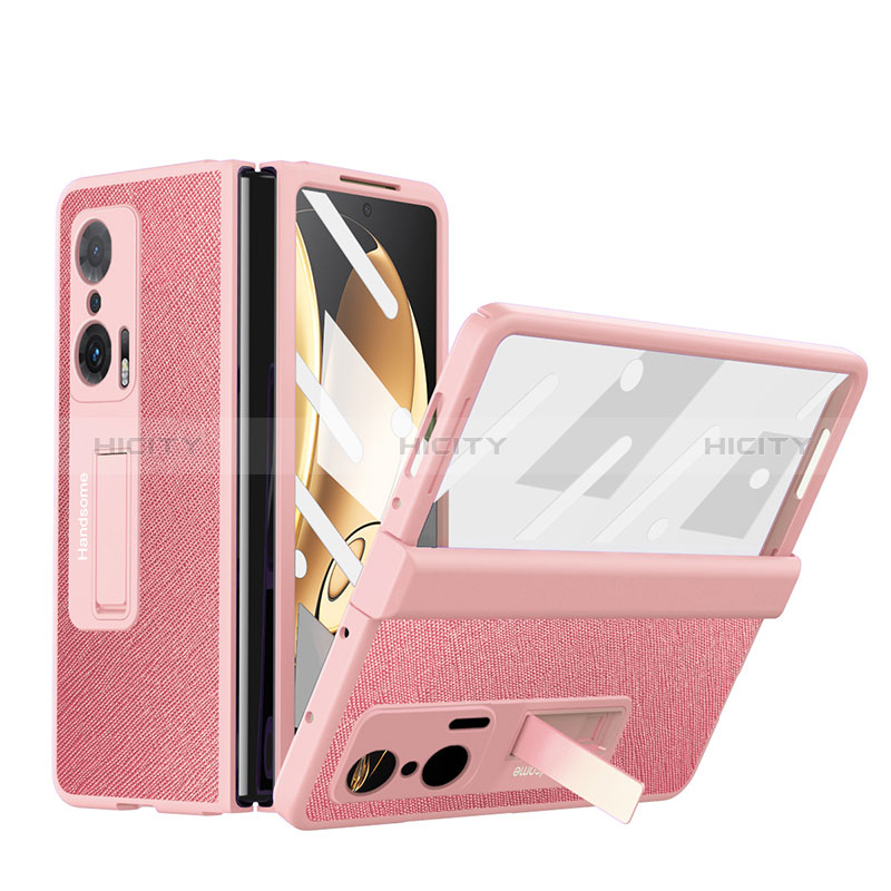 Coque Luxe Cuir et Plastique Housse Etui Mat ZL1 pour Huawei Honor Magic V 5G Or Rose Plus