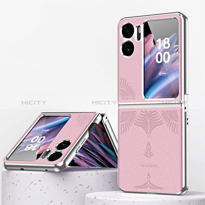 Coque Luxe Cuir et Plastique Housse Etui Mat ZL1 pour Oppo Find N2 Flip 5G Plus