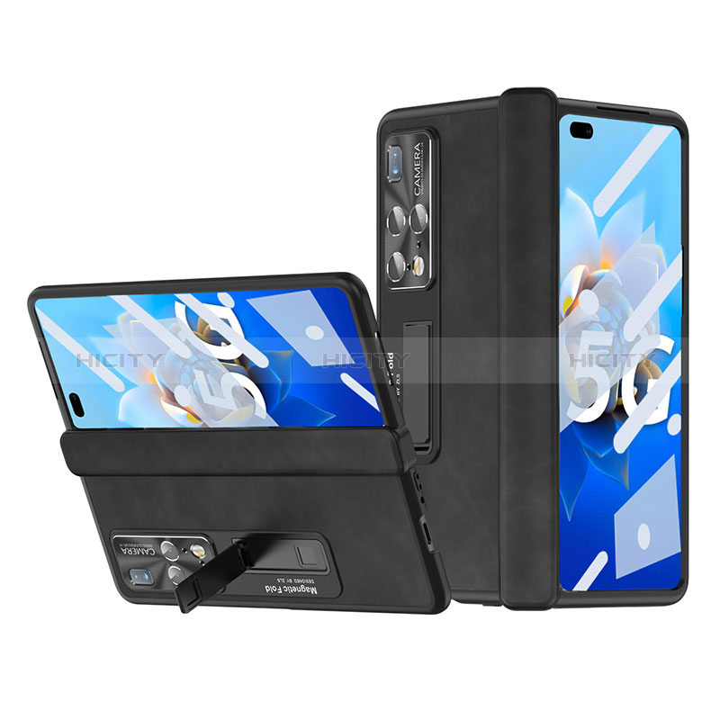 Coque Luxe Cuir et Plastique Housse Etui Mat ZL12 pour Huawei Mate X2 Noir Plus