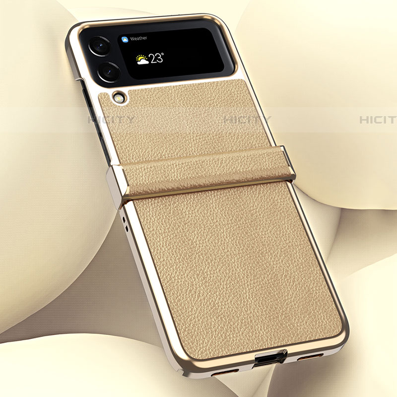 Coque Luxe Cuir et Plastique Housse Etui Mat ZL3 pour Samsung Galaxy Z Flip4 5G Plus