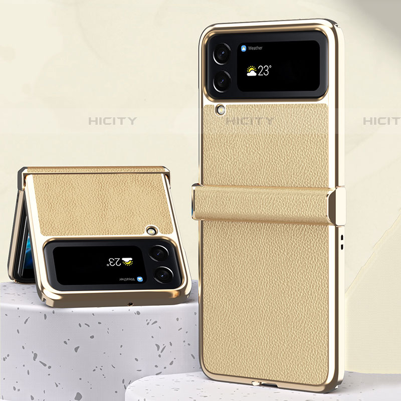 Coque Luxe Cuir et Plastique Housse Etui Mat ZL3 pour Samsung Galaxy Z Flip4 5G Plus