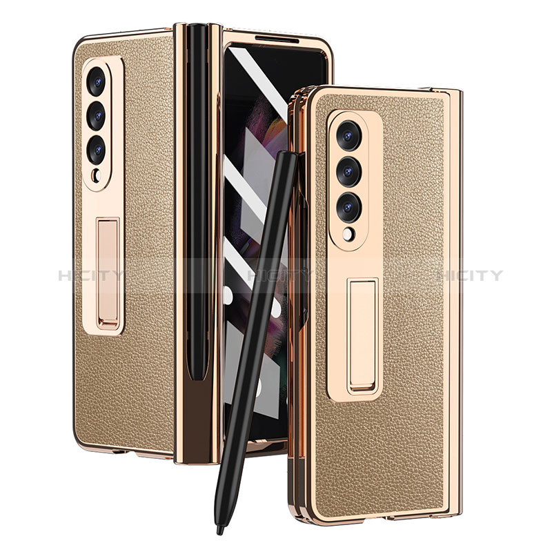 Coque Luxe Cuir et Plastique Housse Etui Mat ZL4 pour Samsung Galaxy Z Fold3 5G Plus