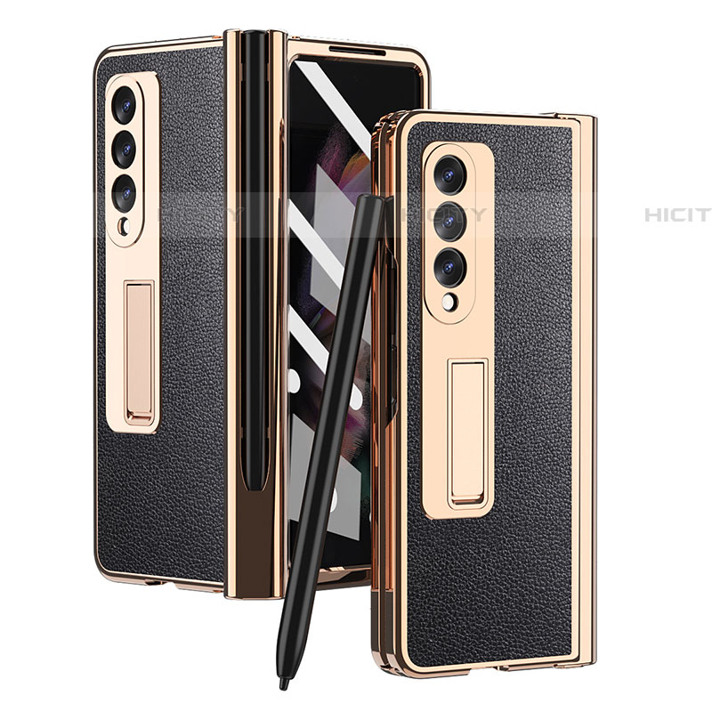 Coque Luxe Cuir et Plastique Housse Etui Mat ZL4 pour Samsung Galaxy Z Fold4 5G Plus