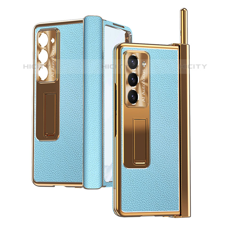 Coque Luxe Cuir et Plastique Housse Etui Mat ZL4 pour Samsung Galaxy Z Fold5 5G Mixte Plus