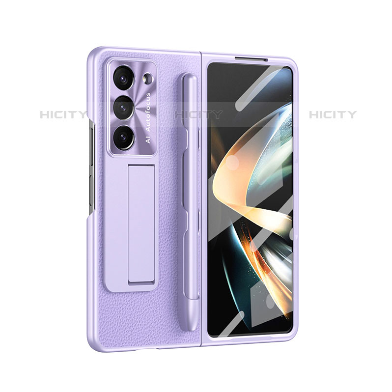 Coque Luxe Cuir et Plastique Housse Etui Mat ZL6 pour Samsung Galaxy Z Fold5 5G Plus