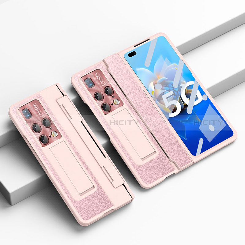 Coque Luxe Cuir et Plastique Housse Etui Mat ZL7 pour Huawei Mate X2 Or Rose Plus