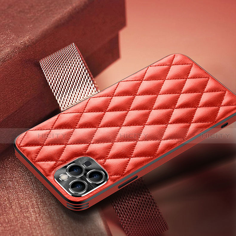 Coque Luxe Cuir Housse Etui A07 pour Apple iPhone 13 Pro Rouge Plus