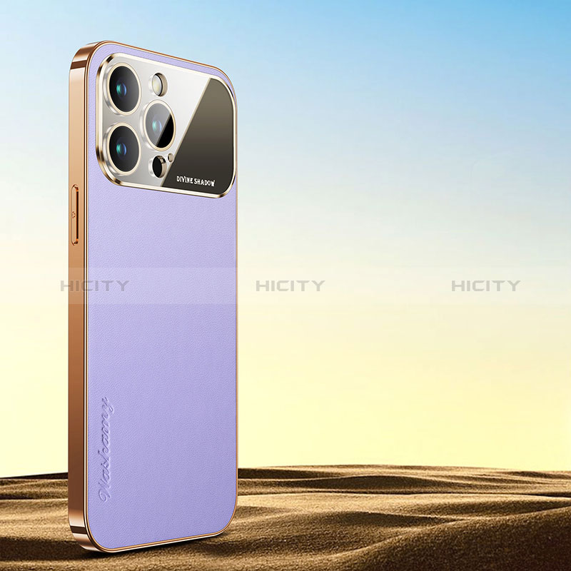 Coque Luxe Cuir Housse Etui AC1 pour Apple iPhone 14 Pro Max Violet Plus