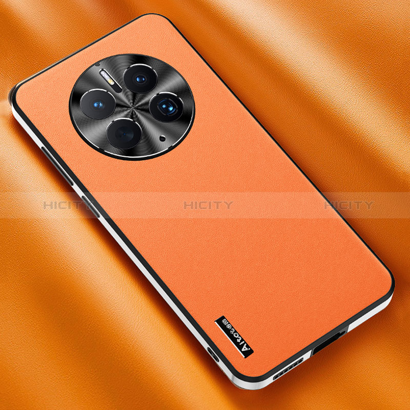 Coque Luxe Cuir Housse Etui AT1 pour Huawei Mate 50E Orange Plus