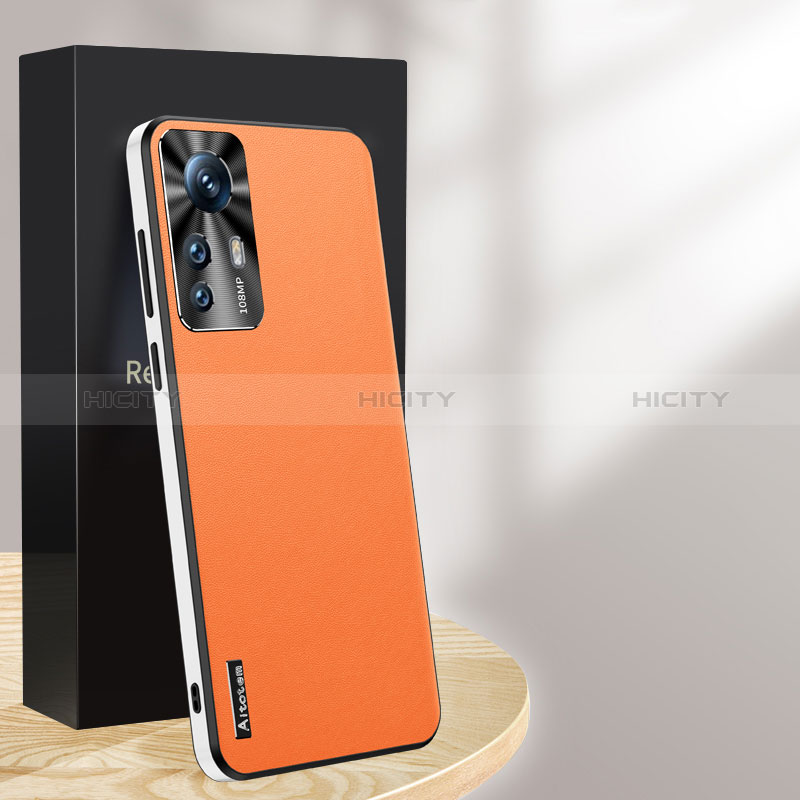 Coque Luxe Cuir Housse Etui AT1 pour Xiaomi Mi 12T 5G Orange Plus