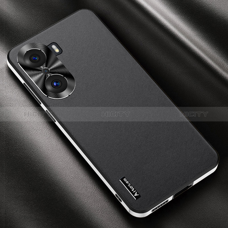 Coque Luxe Cuir Housse Etui AT2 pour Huawei Honor 60 Pro 5G Noir Plus