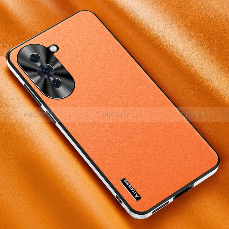 Coque Luxe Cuir Housse Etui AT2 pour Huawei Nova 10 Pro Orange Plus