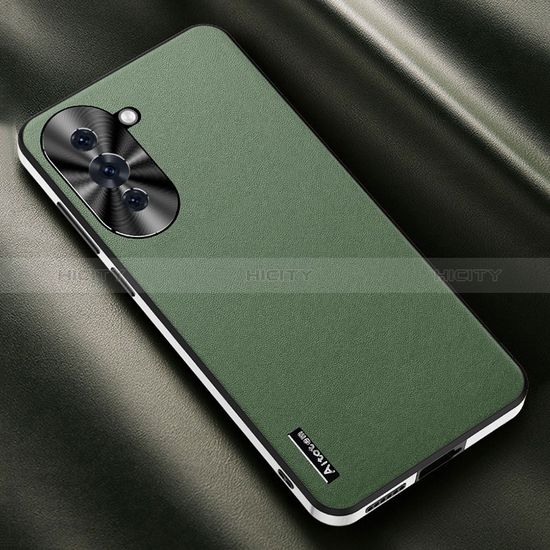 Coque Luxe Cuir Housse Etui AT2 pour Huawei Nova 10 Vert Plus