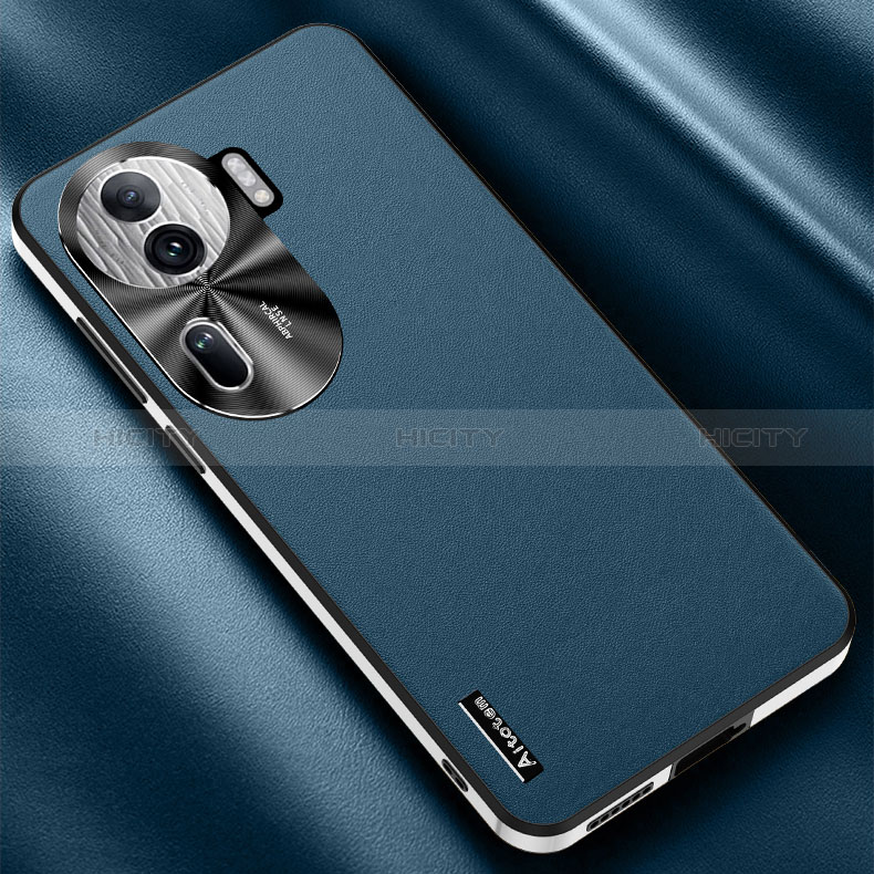 Coque Luxe Cuir Housse Etui AT2 pour Oppo Reno11 Pro 5G Bleu Plus