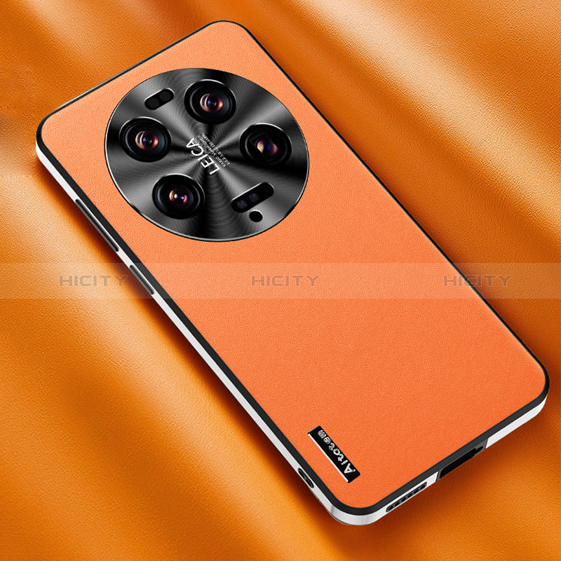 Coque Luxe Cuir Housse Etui AT2 pour Xiaomi Mi 13 Ultra 5G Orange Plus