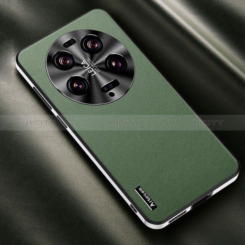 Coque Luxe Cuir Housse Etui AT2 pour Xiaomi Mi 13 Ultra 5G Vert Plus