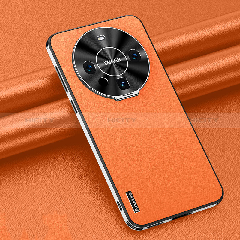 Coque Luxe Cuir Housse Etui AT3 pour Huawei Mate 60 Pro+ Plus Orange Plus