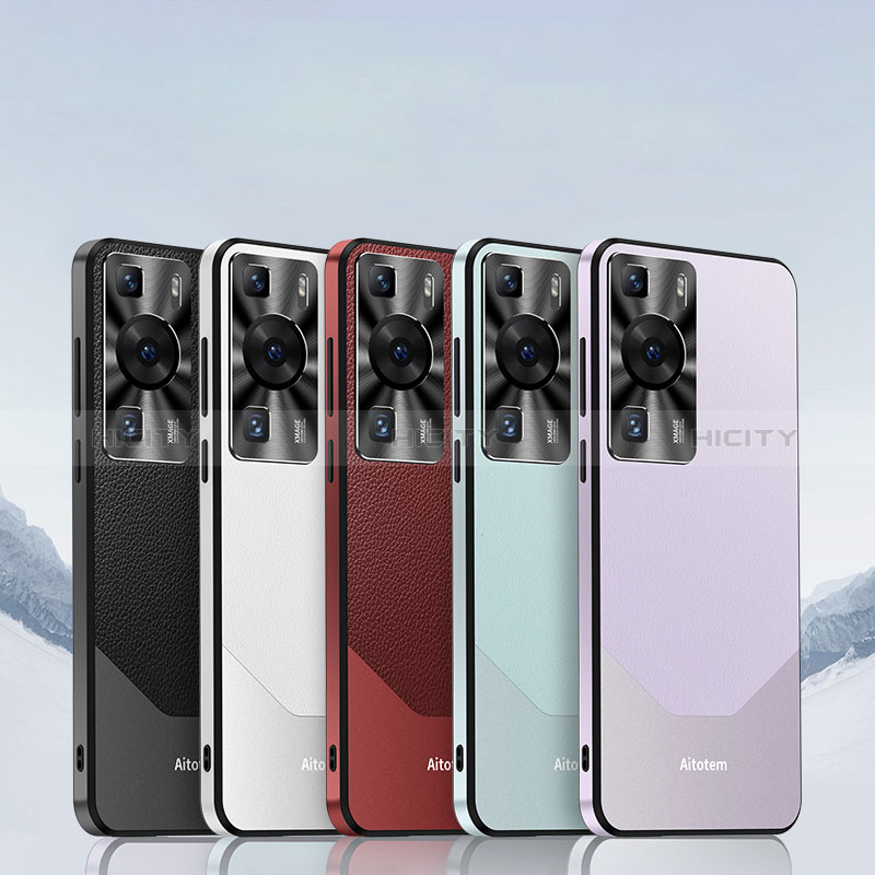 Coque Luxe Cuir Housse Etui AT3 pour Huawei P60 Pro Plus