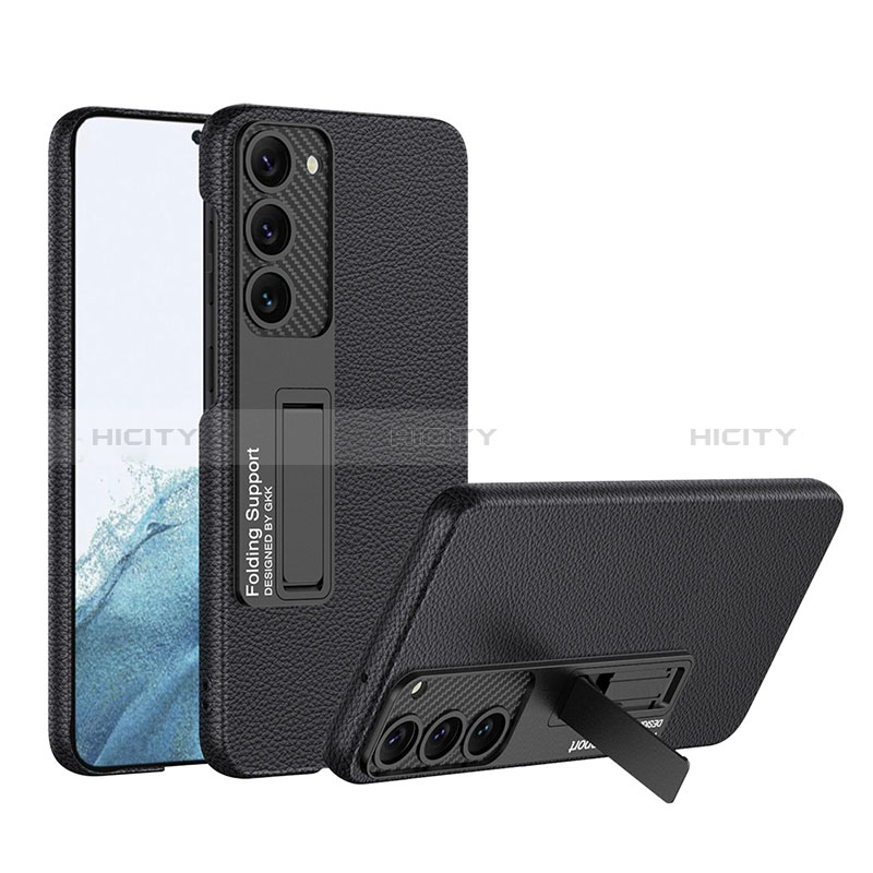 Coque Luxe Cuir Housse Etui avec Support AC1 pour Samsung Galaxy S22 Plus 5G Noir Plus