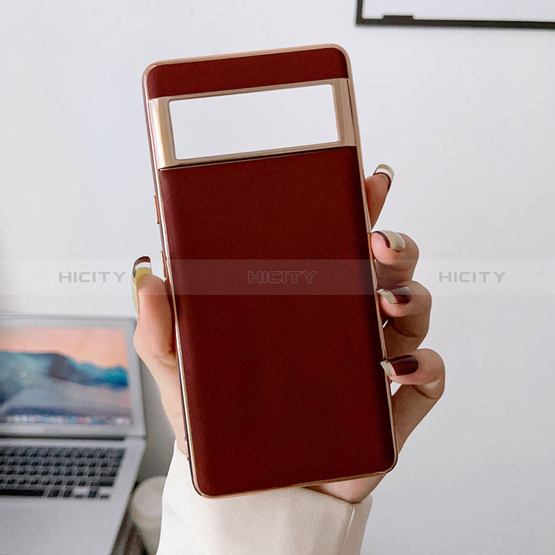 Coque Luxe Cuir Housse Etui B01H pour Google Pixel 6 5G Rouge Plus