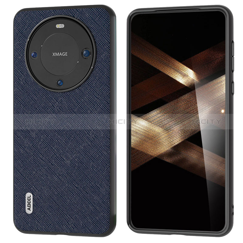 Coque Luxe Cuir Housse Etui B01H pour Huawei Mate 60 Pro Bleu Plus