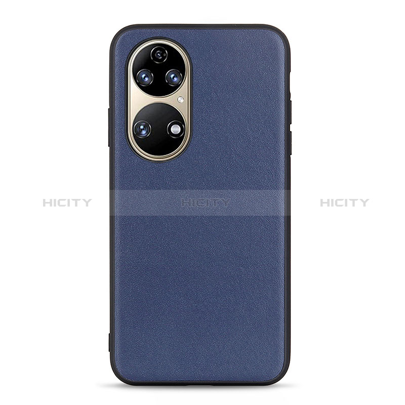 Coque Luxe Cuir Housse Etui B01H pour Huawei P50 Bleu Plus