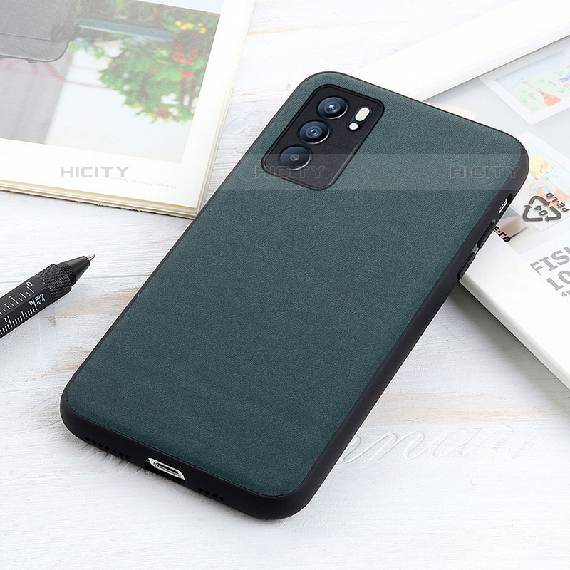 Coque Luxe Cuir Housse Etui B01H pour Oppo Reno6 5G Vert Plus