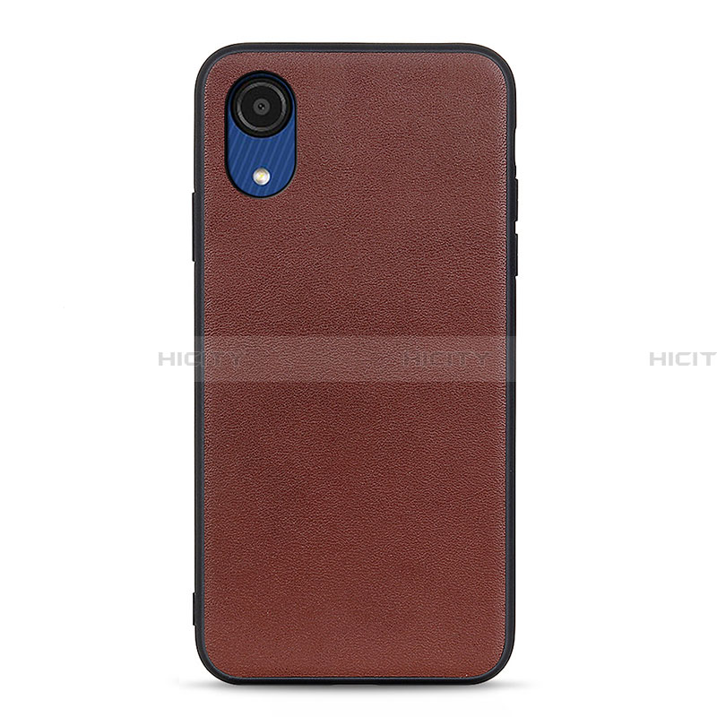 Coque Luxe Cuir Housse Etui B01H pour Samsung Galaxy A03 Core Marron Plus