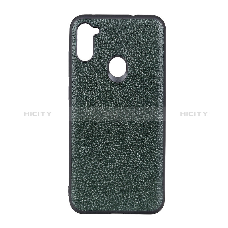 Coque Luxe Cuir Housse Etui B01H pour Samsung Galaxy A11 Vert Plus